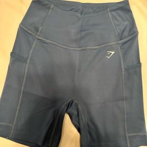 Gymshark pocket shorts, size small, denim blue.